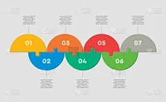 数字7,竖锯,信息图表,谜题游戏,矢量,半圆形,商务,旅途,贺卡,部分