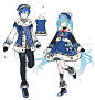 KAITO 初音未来 虚拟歌手 双马尾 蓝色 冬装 圣诞节