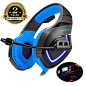 Casque Gaming pour PS4, Casque de Jeux avec Micro [ Contrôle Volume ] Basse Stéréo Over Ear Casque Filaire pour- PC Laptop Tablette et Tous les Smartphone