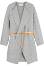 Vanessa Bruno - Dugny oversized belted wool and cashmere-blend coat : Light-gray wool and cashmere-blend Slips on 90% wool, 10% cashmere Dry clean