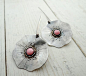 Pink Poppy Earrings // sterling silver poppy by LostSparrowJewelry,: 