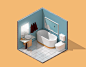 Mini Isometric Bathroom : Little scene to try some isometric renders.