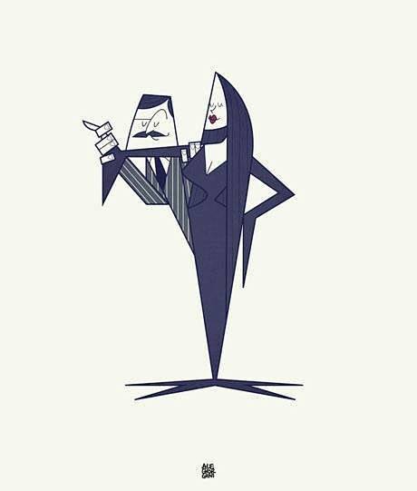 看似寥寥几笔的几何人物插画 意大利插画师...