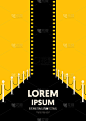 电影和电影海报设计模板背景与filmstrip和奢侈品途径