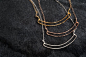 以色列设计师Gittit-Knobbly 线条极简纯银注金玫瑰金锁骨项链 弧-淘宝