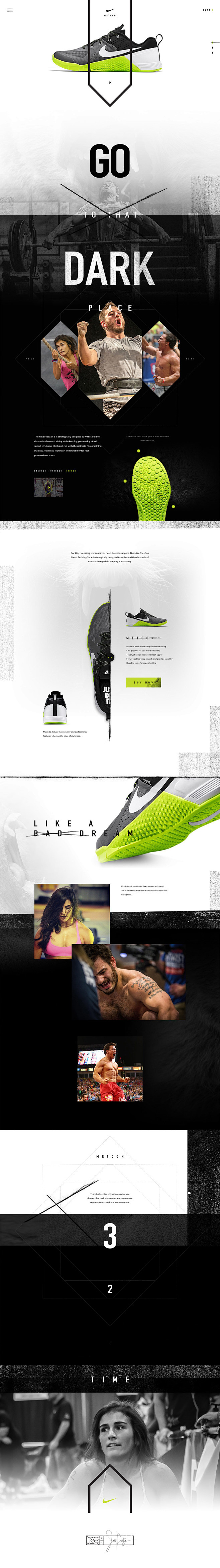 Nike Metcon运动鞋网站设计，来...
