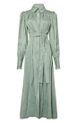 Idealist Belted Linen-Silk Shirt Dress