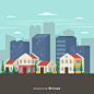 Modern urban landscape with flat design