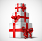 白色堆叠礼盒矢量素材，素材格式：EPS，素材关键词：礼物,节日,蝴蝶结,礼盒