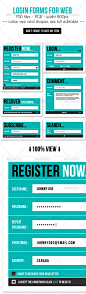 Login Forms for Web 网站登录界面平面设计登录表单模板源文件-淘宝网