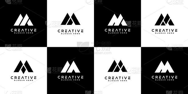 集合首字母M抽象符号向量设计