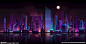 城市夜景插画