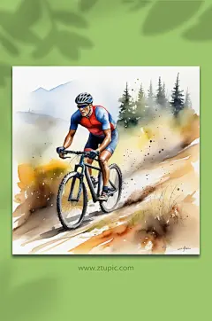 数字艺术时尚自行车插画