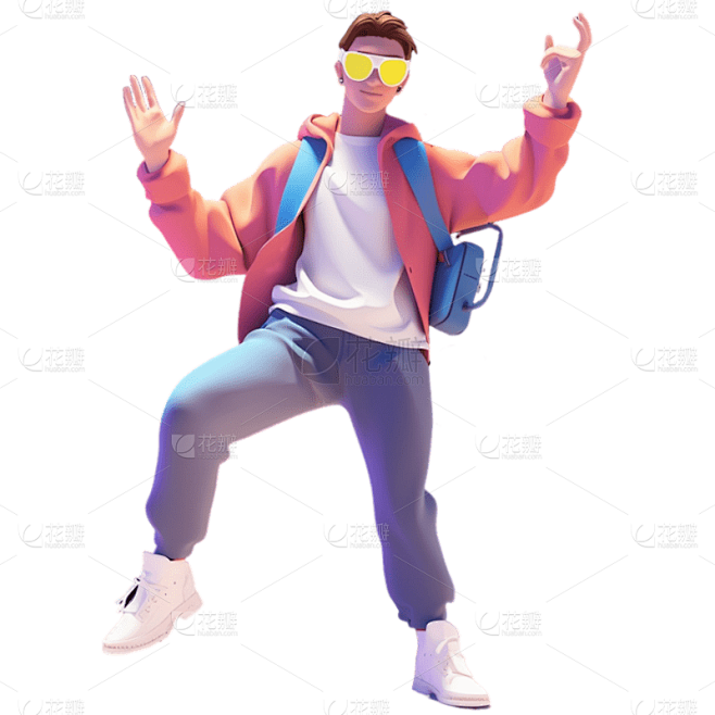 3D人物动作静态贴纸