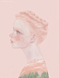 Hsiao-Ron Cheng 花与少女 纤细的少女人像插画欣赏