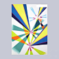 This may contain: an abstract painting with multicolored lines and shapes