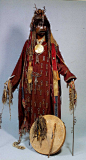 Shamon costume with copper mask , Mongolia late 18th . early 19th c