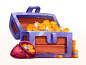 Silver Treasure Chest illustration wood bag treasure golden silver design element asset gambling art game slot prize symbol icon gold metal coins chest