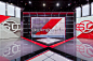 ESPN | Broadcast Design | Jack Morton : Making its on-air debut in May 2014, ESPN’s SportsCenter’s set is part of a new 194,000 sq ft Digital Center on the sprawling campus in Bristol, CT.