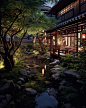 庭院景观夜景|诗词意境|家居美学
