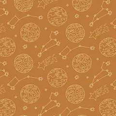 手绘卡通太空星空主题印花插画图案花纹矢量图设计素材