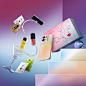 art cellphone concept cosmetics graphic design  product sample