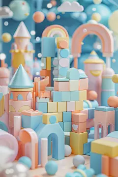 积木块城堡建筑模型