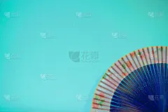 背景,蓝色,特写,扇子,雌性动物,浅蓝色,纸,背景分离,纺织品,照明设备