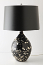 Gold-Splattered Black Glass Lamp from Anthropologie