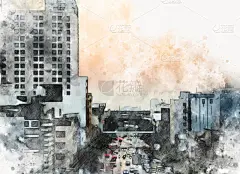 水彩画颜料,办公室,建筑业,背景,城市,艺术,抽象,伦敦城,数码图形,壁纸刷