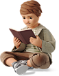 boy reading a book PNG, SVG