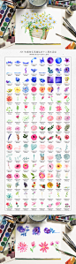 MissYuan_128P水彩画,雏菊,玫瑰,花卉,叶子,植物等免抠.jpg