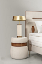 Azur Side Table and Azur Table Lamp by Colunex