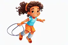 趣味漫画体育卡通跳绳图片插画