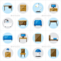 Flat Icons For Furniture Icons Vector Illustration - Objects Icons