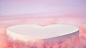 粉红云端心形产品展台背景图片