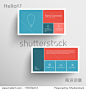 Modern simple business card template with flat mobile user interface (red and blue) 正版图片|正版微利素材库 - 海洛创意（HelloRF） - 站酷旗下产品