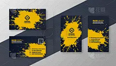 黄色,名片,抽象,商务,模板,现代,易拉宝,绘画插图,印度,办公室