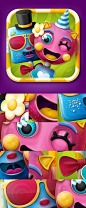 Cake Pop Party Game Icon by Tibor Tovt, via Behance