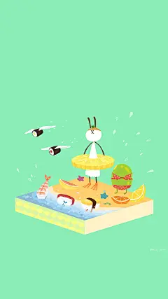 「卡通手机壁纸。插画设计。背景锁屏。」❤️