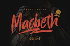 豪迈粗体手写艺术英文SVG海报电影屏幕电影标题专辑封面字体 Macbeth Typeface SVG Font