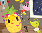Pineapple Tale : Inspired by a poem written on a box of pineapple cookies from Taiwan, this illustration captures the magical moment of Miss Pineapple and her friends enjoying some dance & music at midnight!