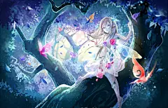 おぼろげ森 朦胧的森林 p站 二次元 插画 少女 头像 手绘 原创