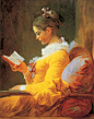 法国“洛可可”风格画家弗拉戈纳尔油画作品 读书少女
