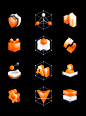 01橙黄色3D立体矢量图标icon@3x