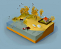 Lac Léman #3d #lowpoly