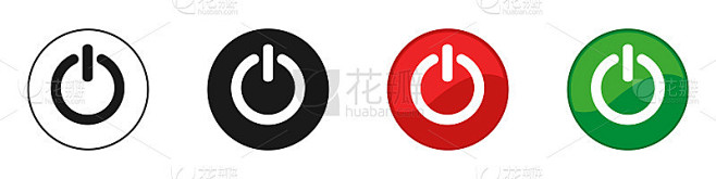 的图标集。开关图标。网页设计。矢量插图。