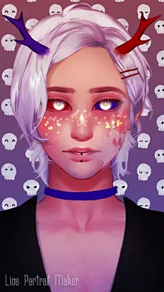 Live Portrait Maker 手游，手绘，插画，厚涂，人设，换装，捏脸，我头上有犄角，身后没尾巴，恶魔