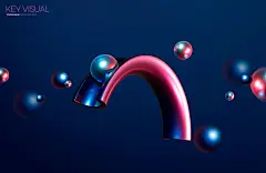 12 PSD Key Visual Design 12款未来时尚科幻抽象3D金属几何科技海报主视觉ps分层素材源文件 - UIGUI