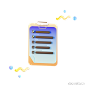 笔记身份证卡片文件数据3D图标 note id card file data icon